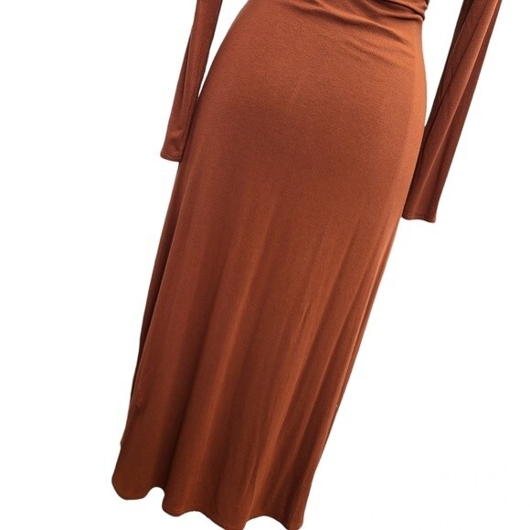 NWT EXPRESS Long Sleeve Cross Front Knit Comfortable Casual Night Midi Dress S - Picture 4 of 13